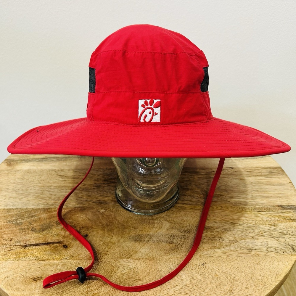Chick Fil A Bucket Hat Team Member Red Sun Boonie One Size OOBE Beach